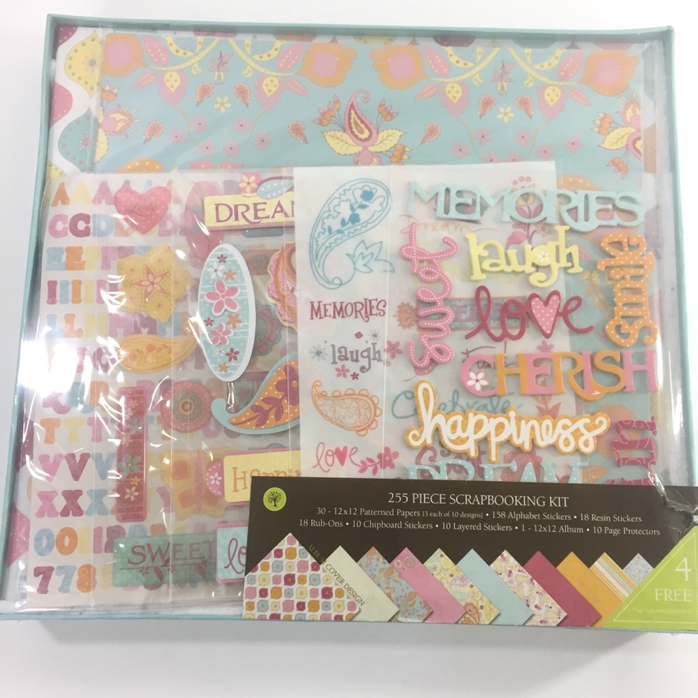 255 piece scrapbooking kit playful paisley